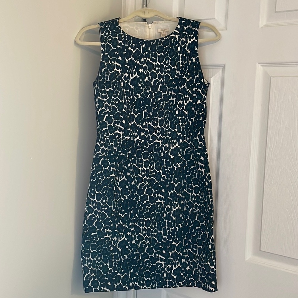 Jcrew size 6 black and green cheetah dress!